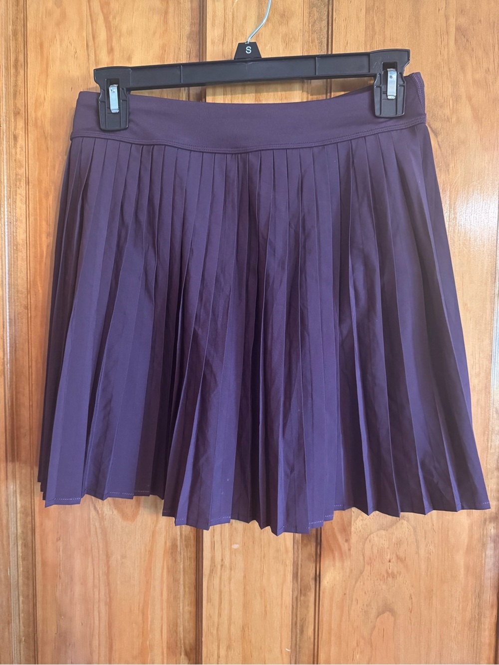 Bad Birdie Pleated Skater Mini Skirt in Plum